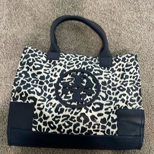 Tory Burch Navy Blue Animal Print Bag